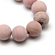 Frosted Natural Rhodonite Round Bead Strands G-M064-10mm-04-2