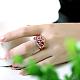 Laiton gracieux colorés TCHEQUE anneaux strass large bande de doigts pour les femmes RJEW-BB02240-8-5