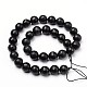 Faceted Natural Black Stone Round Bead Strands G-L377-23-12mm-2