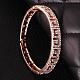Real Rose Gold Plated Tin Alloy Czech Rhinestone Bangles for Women BJEW-BB10118-5