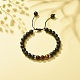 Bracelet de perles tressées en pierre de lave naturelle et œil de tigre BJEW-TA00115-02-2