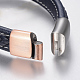 Braided Leather Cord Bracelets BJEW-H561-09-4