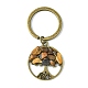 Schlüsselanhänger mit Anhänger aus Legierung und natürlichen gemischten Edelsteinsplittern im tibetischen Stil KEYC-JKC00646-02-2