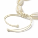 Bracelet de cheville en perles tressées en coquille de cauri naturel pour femme AJEW-AN00527-01-6