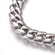 201 Stainless Steel Curb Chain Bracelets BJEW-P244-01P-3