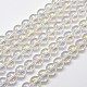 Hebras de perlas de cuarzo sintético galvanizado EGLA-J061-8mm-AB01-1