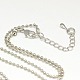 Brass Ball Chain Snap Pendant Necklaces NJEW-A287-01-3