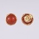 Natural Red Agate/Carnelian Ball Stud Earrings EJEW-JE03980-02-4