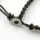 Fashion Black Glass Cord Beaded Bracelets BJEW-J054-10-3