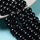 Perlas sueltas redondas de perlas de vidrio negro para joyería artesanal X-HY-10D-B20-1