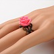 Fashionable Gift Ideas for Girlfriend Resin Flower Rings RJEW-PJR014-4