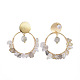 Brass Dangle Stud Earrings EJEW-JE04163-05-4