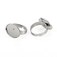 Adjustable 201 Stainless Steel Finger Rings Components STAS-I149-12P-2