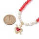 Ожерелье из латуни с кубическим цирконием в форме сердца NJEW-JN04599-02-3