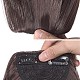 女性のためのヘアフリンジのクリップ  耐熱高温繊維  テンプル前面のフリンジが付いた合成フラットバン  ダークブラウン  19.6~21.6インチ（50~55cm） OHAR-G006-C03-5