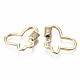 Brass Micro Pave Clear Cubic Zirconia Screw Carabiner Lock Charms KK-S360-023-NF-3