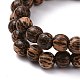 Waxed Natural Bodhi Wood Round Beads Stretch Bracelets Sets BJEW-JB07099-5