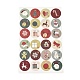 Christmas Theme Round Paper Gift Tag Self-Adhesive Stickers DIY-K032-82F-1