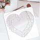 FINGERINSPIRE Big Heart Painting Stencil 11.8x11.8 inch Geometric Heart Drawing Stencil Flowers Reusable Plastic PET Love Heart Craft Stencil for Wall DIY-WH0391-0017-3