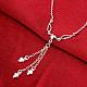 Silver Plated Brass Wing with Heart Pendant Necklaces for Women NJEW-BB00841-3