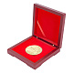 Quadratische Gedenkmünzen-Aufbewahrungsbox aus Holz mit Klappdeckel und Metallriegel CON-WH0086-070B-1