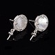 925 Sterling Silver Micro Pave Cubic Zirconia Stud Earring Findings STER-F043-017P-5