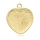 Golden Heart placcato pendenti della resina della lega PALLOY-J620-02G-2