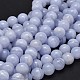 Round Natural Blue Lace Agate Bead Strands G-F289-27-10mm-1