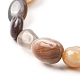Bracelet extensible perlé d'agate du botswana naturelle BJEW-JB06988-04-5