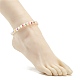 Bracelets de cheville en perles de plastique ABS avec perles acryliques rondes pour femmes AJEW-AN00499-3