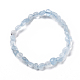 Bracelets extensibles de perles d'aigue-marine naturelles X-BJEW-K213-54-2