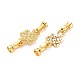Brass Micro Pave Clear Cubic Zirconia Peg Bails Fold Over Clasps KK-S360-176-2