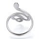 304 anillo de puño abierto de serpiente de acero inoxidable para mujer RJEW-N040-01-3