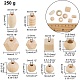 Pandahall 250 г ассорти из натурального дерева круглые и кубические WOOD-PH0008-86-2