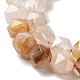 Quartz hématoïde jaune naturel/fils de perles de quartz guérisseur doré G-G030-A01-02-4