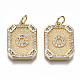 Brass Micro Pave Clear Cubic Zirconia Pendants KK-S356-234O-G-NF-1