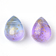 Perles de verre peintes par pulvérisation transparentes deux tons X-GLAA-T017-01-B02-2