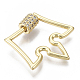 Brass Micro Pave Clear Cubic Zirconia Screw Carabiner Lock Charms ZIRC-T013-04G-NF-2