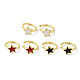 Star Enamel Cuff Earrings EJEW-G348-15G-1