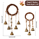 AHADERMAKER 2Pcs 2 Styles Rattan & Iron Witch Bells for Door Knob for Protection AJEW-GA0005-71-2