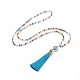 Polyester Tassel Pendant Jewelry Sets SJEW-JS01063-01-3