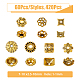 Dicosmetic 420pcs 7 estilos tapas de abalorios de estilo tibetano FIND-DC0003-93-2