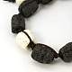 Lava Rock Beads Bracelets BJEW-D257-M-3