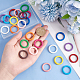 PandaHall Elite 24Pcs 12 Colors Spray Painted Alloy Spring Gate Rings FIND-PH0009-68-3