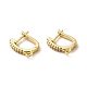 Brass Micro Pave Clear Cubic Zirconia Hoop Earring Findings ZIRC-Q201-17G-1