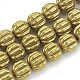 Electroplate Non-magnetic Synthetic Hematite Corrugated Beads Strands G-T061-109G-1
