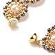 Bracciale a maglie di fiori di perle conchiglia BJEW-JB08084-04-6