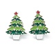 クリスマスをテーマにした合金エナメルブローチ  エナメルピン  クラッチ付き  クリスマスツリー  カラフル  26x19x9.5mm  ピン：1mm JEWB-A001-06-1