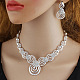 Комплекты из ожерелий и серег-гвоздиков из сплава Vortex с подвесками из кристаллов и страз FS-WG0FB06-01-2