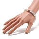 Bracelet extensible en perles rondes de morganite naturelle pour adolescente femme BJEW-JB07061-3